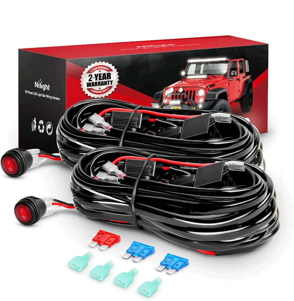 Nilight wiring harness with illuminated switch for quick on/off control.