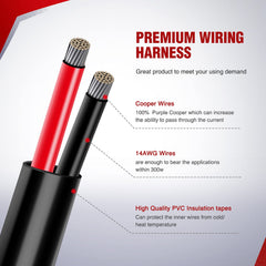 Nilight 12V DC harness supports up to 380W load capacity.