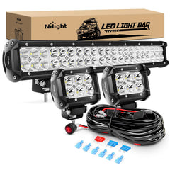 Nilight ZH002 20-inch LED light bar front view for off-road visibility