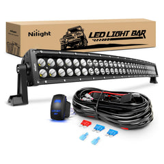 Nilight ZH410 32-inch curved LED light bar front view for enhanced trail visibility.