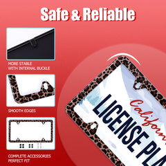 NINANMY four-hole mount license-frame ensures secure, standard-size fit.