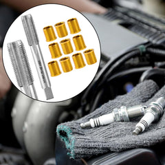 ninefox spark plug thread repair in action on an engine