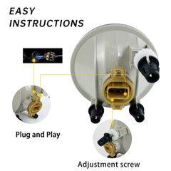 Nioboee fog light IP67 weatherproof housing improves durability.