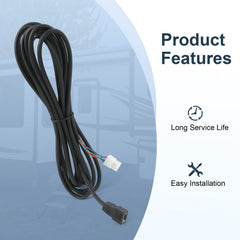 Nirakoka 12V DC harness close-up showing compact power module