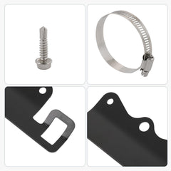 Nirakoka kit securing reservoir in compact automotive spaces