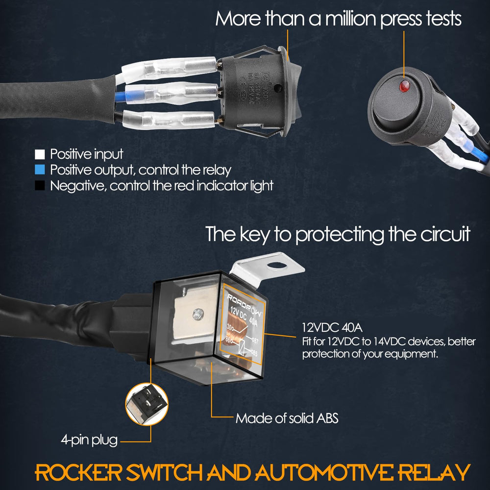 NR NIRIDER nylon wiring harness with 14.7 ft cable reaches the far end of your vehicle.