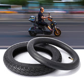 NiuJKun 14x2-50 tire front view showing grip for e-bikes