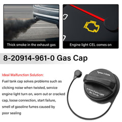 NIULPFZTK gas cap fitted on Isuzu NPR shows secure seal
