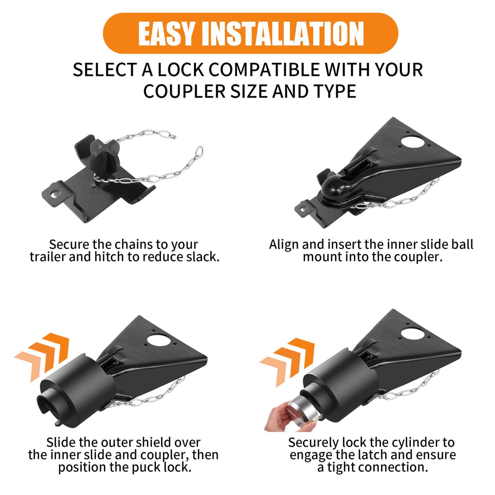 NiwNiw ready-to-use design fits 2-inch couplers for various trailers.