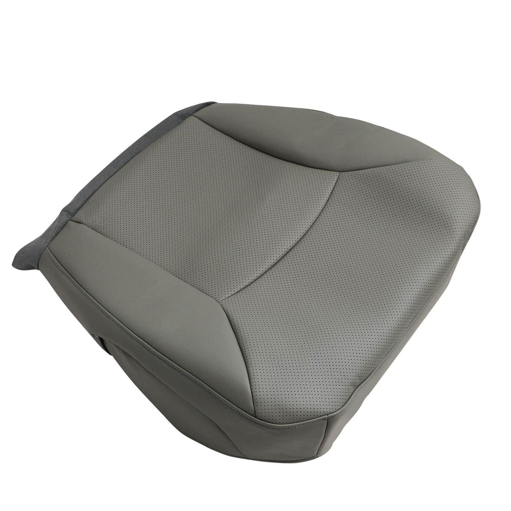 NLQR E driver side bottom perforated seat cover gray front view protects your seat