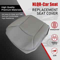NLQR E driver side bottom perforated seat cover gray stitching detail for premium finish