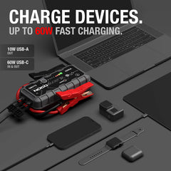 NOCO GBX75 jump-starts an 8.5L gas engine and 6.5L diesel reliably