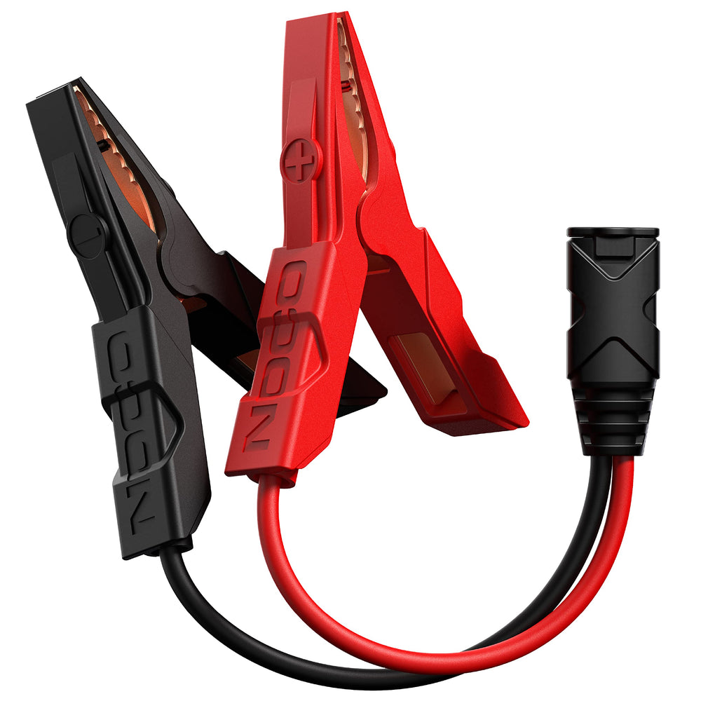 NOCO GBC003 precision battery clamps for secure jump-start connections.