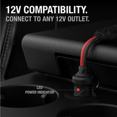 NOCO GC020 tire inflator setup using the splitter