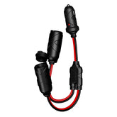 NOCO GC020 two-way splitter cable powering two 12V devices at once