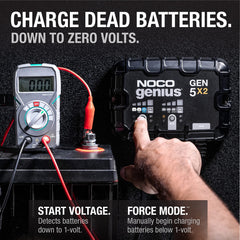 NOCO GEN5X2 force mode enabling recovery of deeply discharged batteries