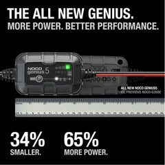 NOCO GENIUS5 packaging with cables and clamps for ready to use maintenance