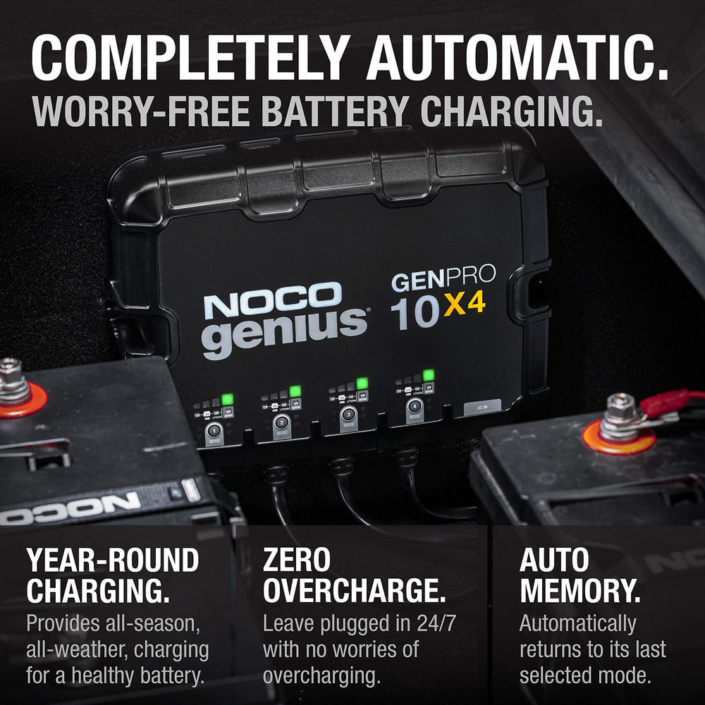 NOCO GenPro10X4 Force Mode demonstrating recovery of deeply discharged batteries.