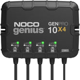 NOCO GenPro10X4 front view, compact four-bank charger ideal for boats.