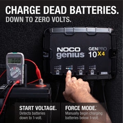 NOCO GenPro10X4 thermal sensor ensuring safe temperature-aware charging.