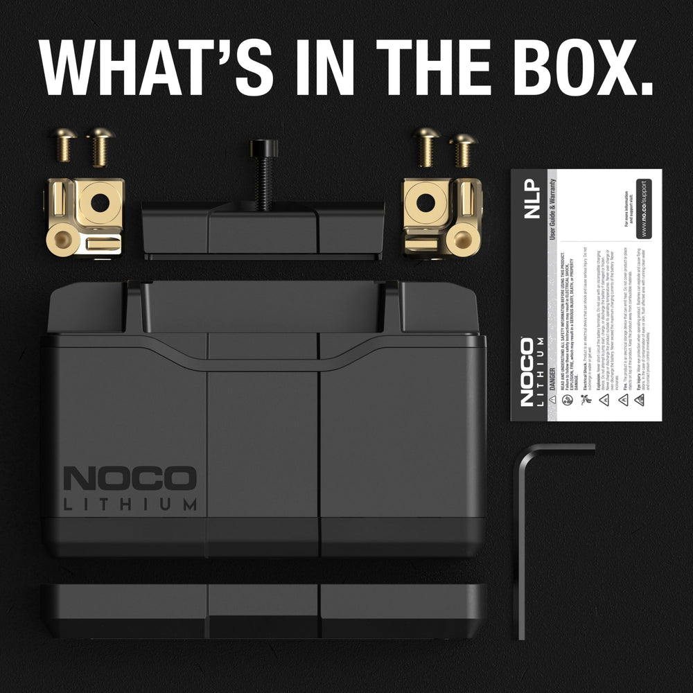 NOCO NLP9 packaged with mounting hardware and a 5-year warranty.