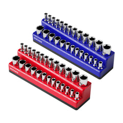 NOEAIKE 1/4-inch magnetic socket organizer tray with 52 pockets for quick access.