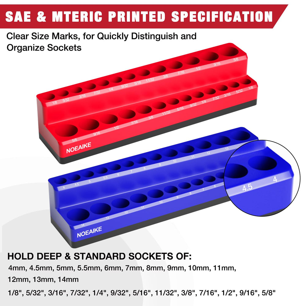 NOEAIKE magnetic-base socket holder shown attached to a metal surface for efficiency.