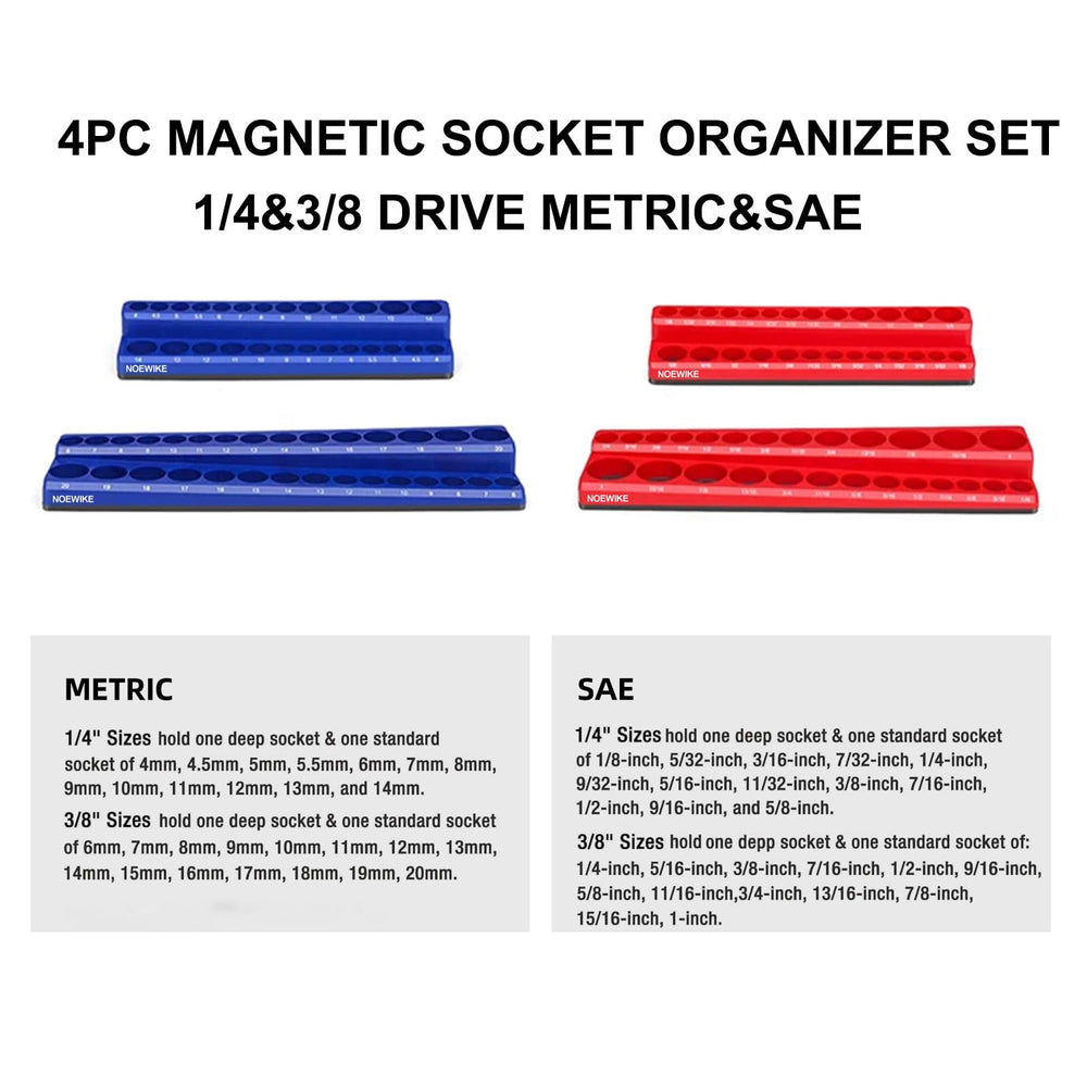 NOEAIKE metric socket tray clearly marks sizes for fast selection.