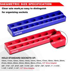 Two NOEAIKE socket trays with magnetic bases attached to a metal surface