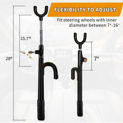 NOEAIKE steering lock with dual-hook system secures the wheel more reliably.
