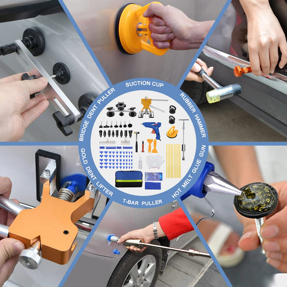Noenoough T-bar dent puller provides stable control for deep dents