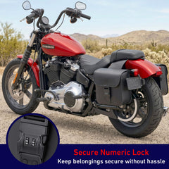 Nomad USA saddlebags quick-release buckles keep gear secure and easy to access.