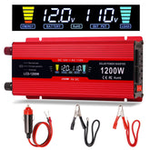 Nomal car power inverter 1200W LCD display shows real-time voltage and load.