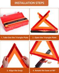 Noone Safety Triangles 17x17 inch reflective panel boosts nighttime visibility
