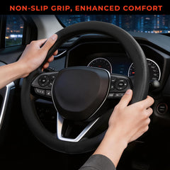 Noplkdss steering cover easy installation guide for snug fit.