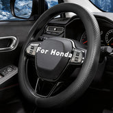 Noplkdss steering wheel cover on Honda Fit top view highlights secure grip and premium styling