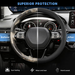 Noplkdss steering wheel cover interior protection guards against scratches and sun fading