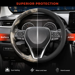 Noplkdss steering cover protects wheel from scratches and sun fading.