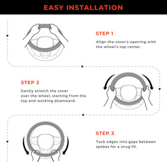 Noplkdss steering cover wrapped wheel view highlights comfortable handling.