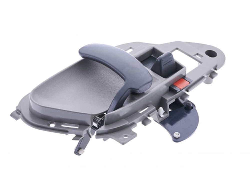 Not OEM gray door handle inner part close-up for interior replacement