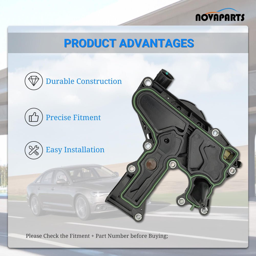NOVAPARTS packaging image with oil separator and gasket inside