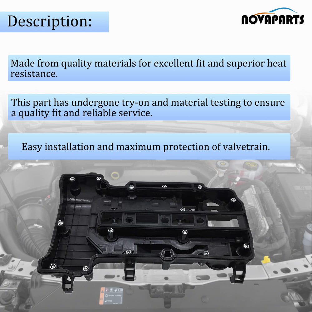 NOVAPARTS valve cover kit side view in clean engine bay