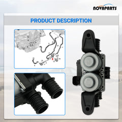 NOVAPARTS valve label graphics detail identifies OEM numbers for cross-compatibility.