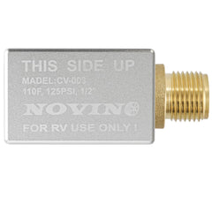 NOVINO backflow preventer for RV flush system maintaining clean supply