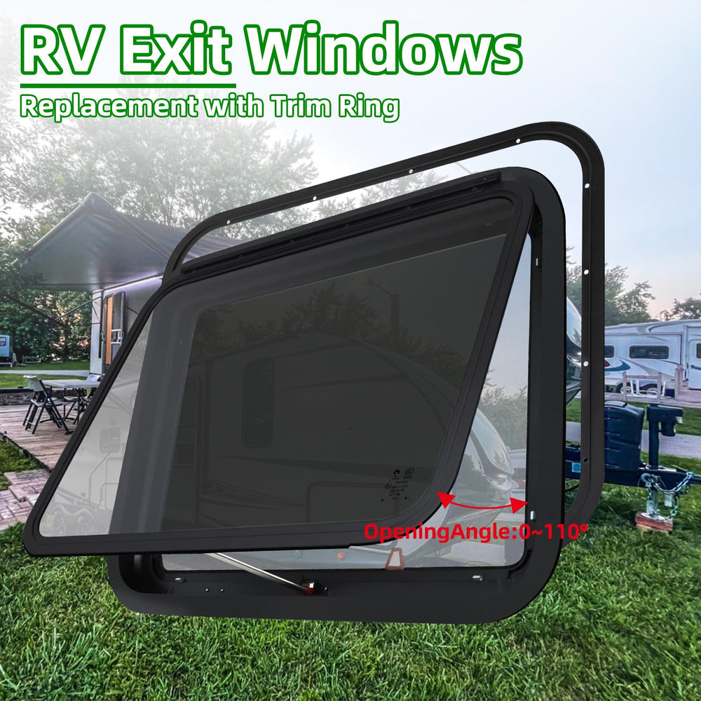 NOVINO egress window enhances RV comfort by connecting indoors to outdoor views.