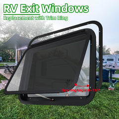 NOVINO egress window enhances RV comfort by connecting indoors to outdoor views.