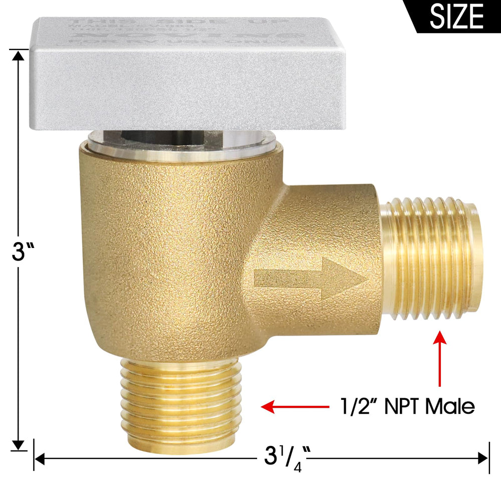 NOVINO half-inch NPT connections on inlet and outlet for easy fit