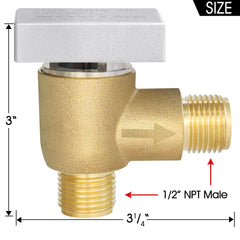 NOVINO half-inch NPT connections on inlet and outlet for easy fit