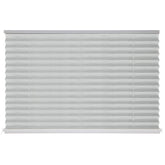 Novino RV blinds with gray pleated fabric provide durable privacy for camper windows.