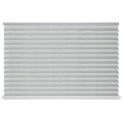 Novino RV blinds with gray pleated fabric provide durable privacy for camper windows.